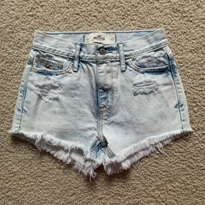 00 Hollister High Rise Fringe Jean Shorts